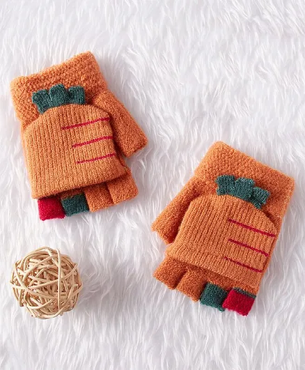Babyhug Woolen Hand Gloves - Orange