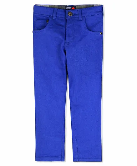 Cherry Crumble by Nitt Hyman Full Length Solid Colour Chino Pants - Blue