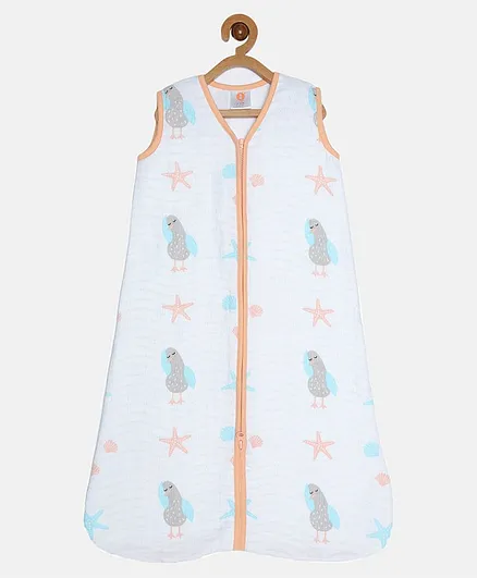Ooka Baby Double Layered Muslin Sleeping Bag in Seagull Print (L)