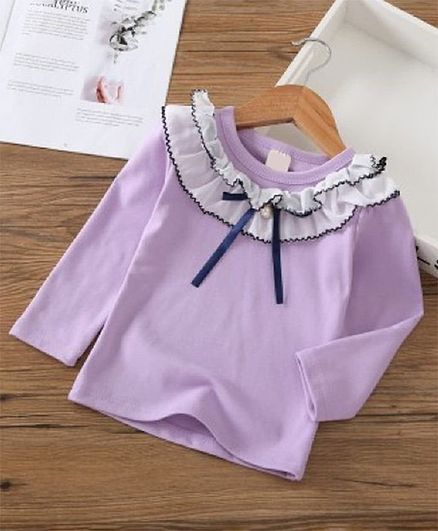 Kookie Kids Full Sleeves Winter Wear Top - Purple