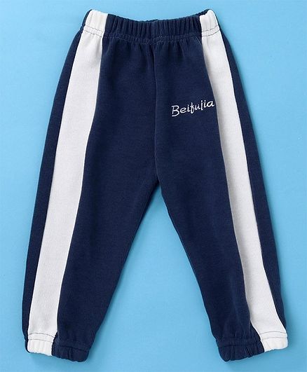 Kookie Kids Full Length Solid Colour Track Pant - Navy Blue