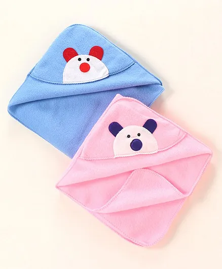 Zoe Fleece Wrapper Cum Blanket Pack of 2 - Blue Pink