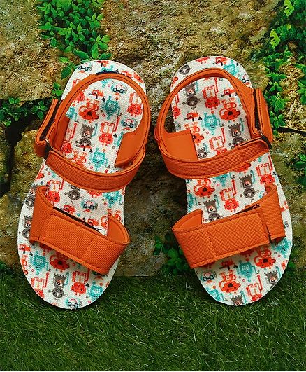 D'chica Robot Theme Sandals - Orange