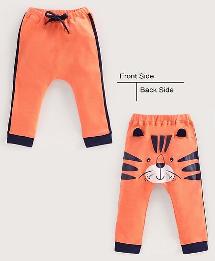 Babyoye Full Length Cotton Lounge Pant 3D Detail - Orange