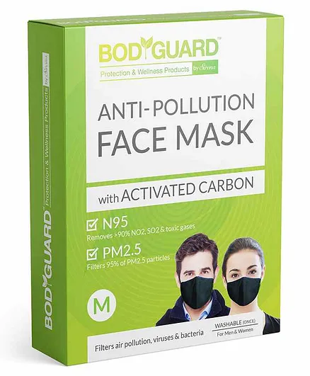 BodyGuard N95 + PM2.5 Anti Pollution Face Mask with 5 Layers Protection Activated Carbon - Medium
