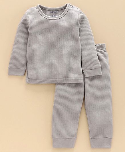 Babyoye Cotton Blend Super Soft Biowash Thermal Inner Wear Set - Grey