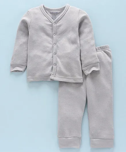 Babyoye Full Sleeves Biowash Thermal Inner Wear - Grey
