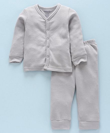 Babyoye Full Sleeves Biowash Thermal Inner Wear - Grey