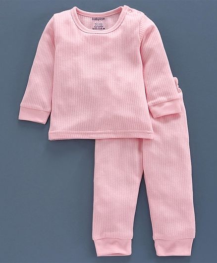Babyoye Cotton Blend Super Soft Biowash Thermal Inner Wear Set - Pink