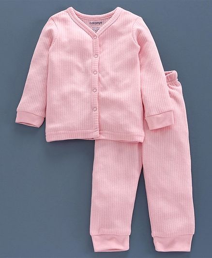Babyoye Cotton Blend Super Soft Biowash Thermal Inner Wear Set - Pink