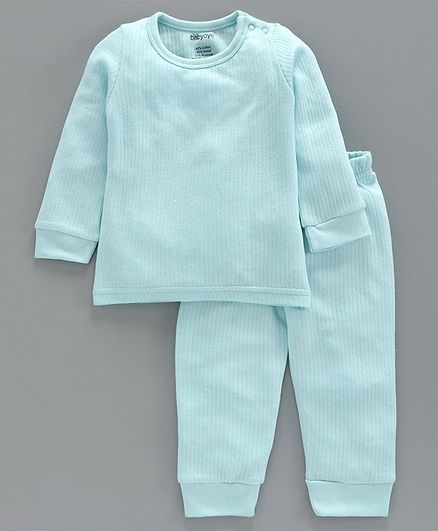 Babyoye Cotton Blend Super Soft Biowash Thermal Inner Wear Set - Sky Blue