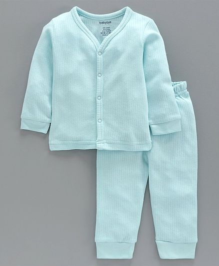 Babyoye Cotton Blend Super Soft Biowash Thermal Inner Wear Set - Sky Blue
