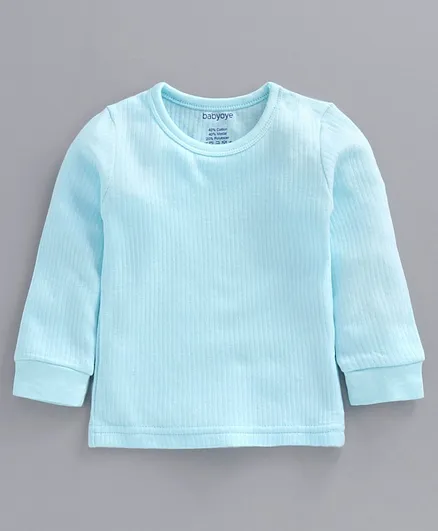Babyoye Full Sleeves Thermal Vest - Sky Blue