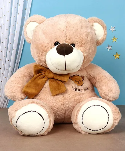 Dimpy Stuff Teddy Bear Soft Toy with Bow Brwon - Height 40 cm