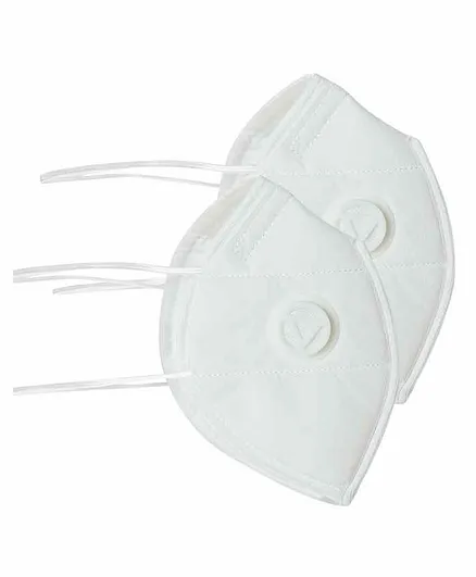 PASSION PETALS Reusable 2 Layered Protection Anti Pollution Face Mask White - Pack of 2