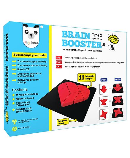 Play Panda Brain Booster Magnetic Shapes Puzzle Black - 9 Pieces