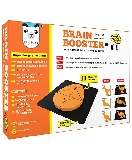 Play Panda Brain Booster Magnetic Shapes Puzzle Black - 9 Pieces