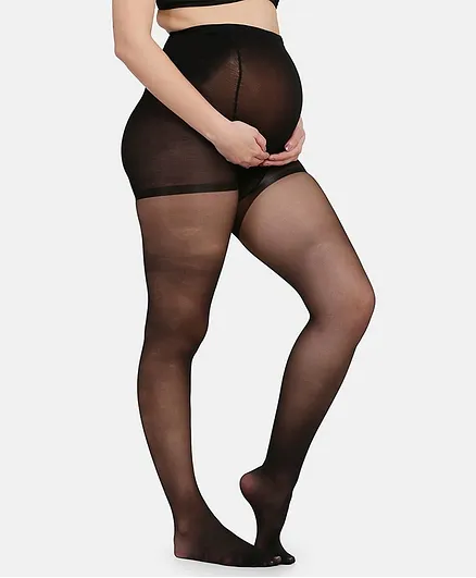 MAMMA PRESTO High Waist Maternity Stockings - Black