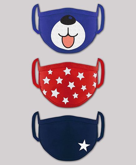 'Babyhug 12 to 24 Months Printed Two Layer Mask with Filter - Pack of 3