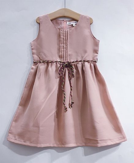 My Pink Closet Solid Sleeveless Flared Dress - Pink