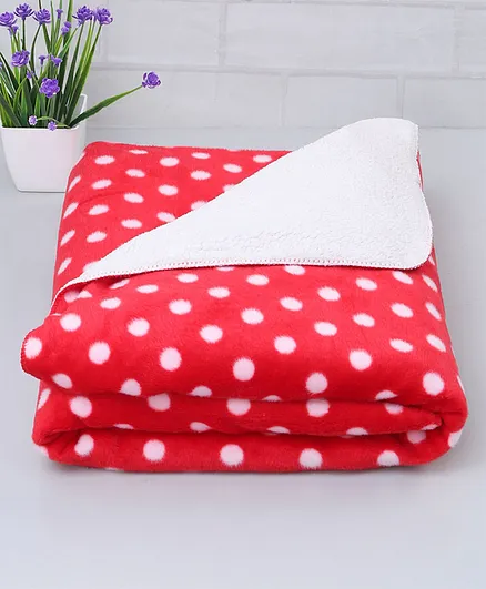 Zoe Poly Wool Blanket Polka Dots Design - Red