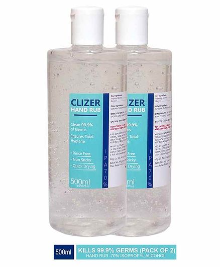 Magic Seat Clizer Alcohol Based Hand Sanitizer Pack of 2 - 500 ml Each