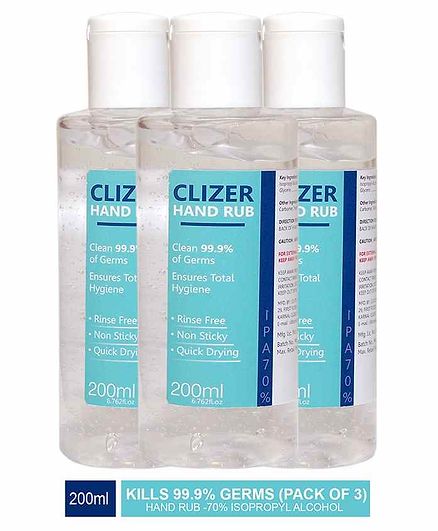 Magic Seat Clizer Alcohol Based Hand Sanitizer Pack of 3 - 200 ml Each