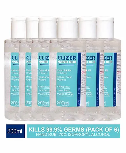 Magic Seat Clizer Alcohol Based Hand Sanitizer Pack of 6 - 200 ml Each