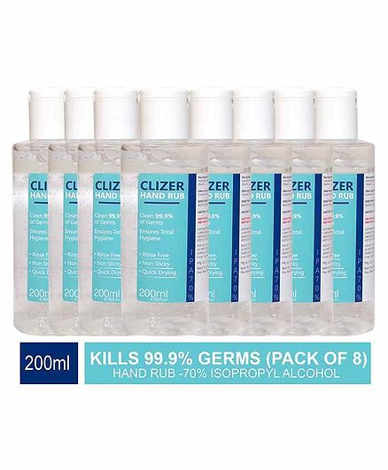 Magic Seat Clizer Alcohol Based Hand Sanitizer Pack of 8 - 200 ml Each