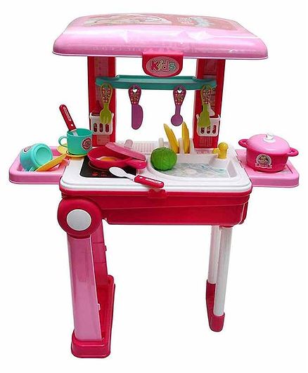 Muren Little Chef Kitchen Set with Trolly Bag - Pink