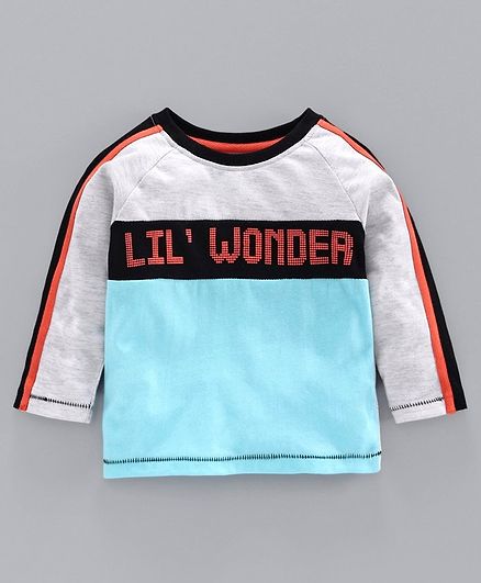 Babyoye Cotton Blend Full Sleeves Tee Wonder Print - Teal