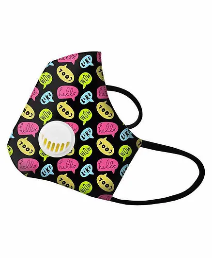 SanNap Hello Theme Face Protection Mask with Single Valve - Multicolor