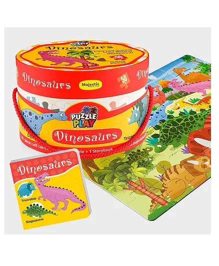 Laxmi Prakashan Easy Peasy 50+ Piece Dinosaur Puzzle with Book - English