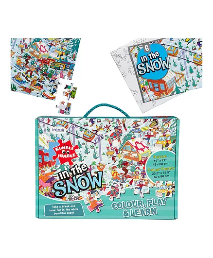 Laxmi Prakashan In The Snow Coloring Poster with 70 Pieces Jigsaw Puzzle - English