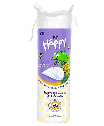 Bella Baby Happy Cotton Pads with D Panthenol & Bidens Extract - 70 Pieces
