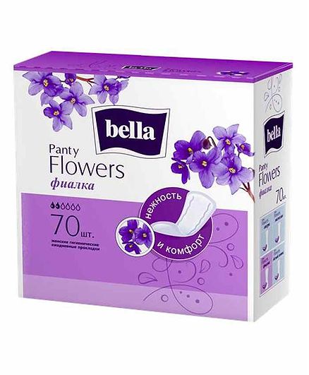 Bella Party Flowers Violet Classic Panty Liners - 70 Pieces