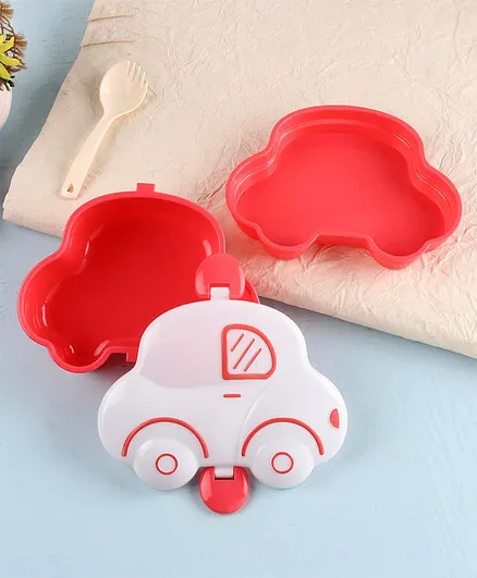 Car Shaped Lunch Box with Spoon - Red