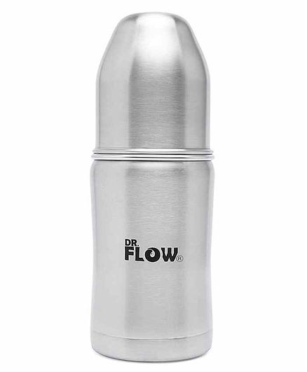 Dr. Flow Vogue Stainless Steel Feeding Bottle Grey - 260 ml