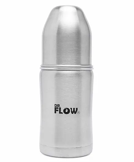 Dr.Flow Vogue Stainless Steel Baby Feeding Bottle with Anti Colic Silicone Teat DF9001 Grey - 260ml