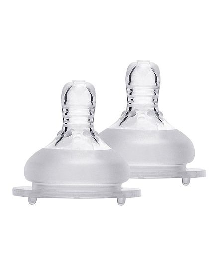 DR.Flow Anti Colic Silicone Teat Medium Pack of 2 - White