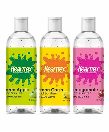 Hearttex Multi Fragrance Hand Sanitizer 200 ml - Pack of 3