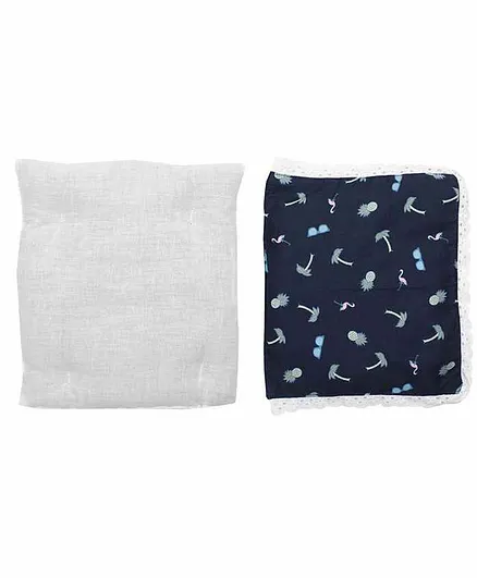 Grandma's Premium Finger Millet Pillow with 2 Pillow Covers Pineapple Print - Blue