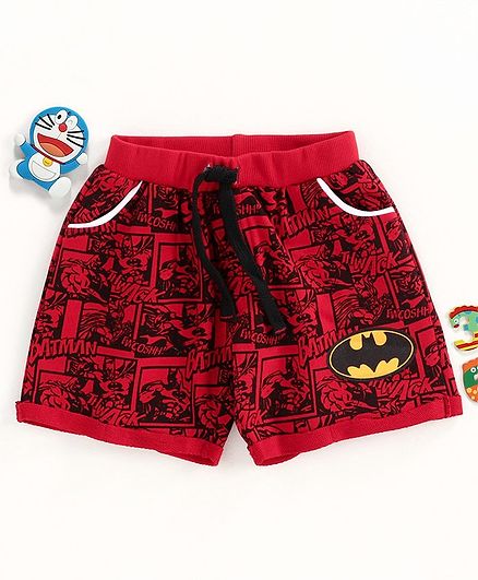 Disney by Babyhug Shorts Batman Print - Red