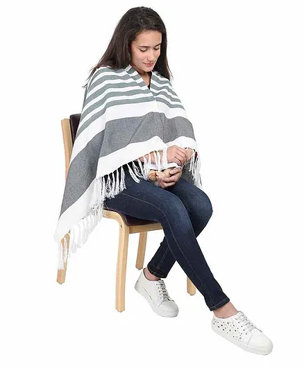 Lulamom Striped Nursing Shawl - Green