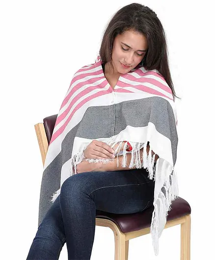 Lulamom Striped Nursing Shawl - Pink