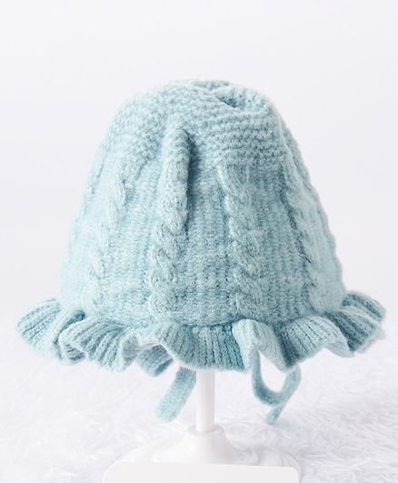 Babyhug Woolen Cap Blue - Diameter 13 cm