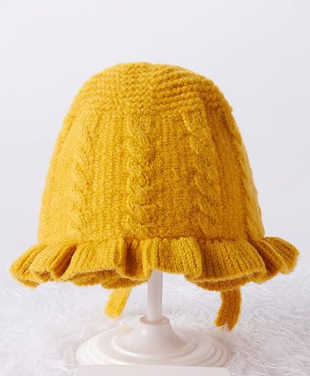 Babyhug Woolen Cap Yellow - Diameter 13 cm