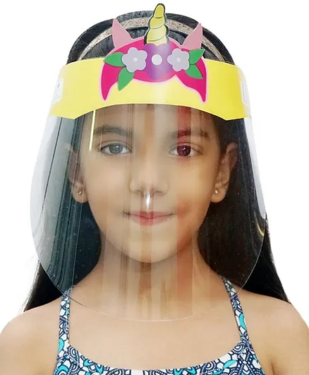 D'chica Rainbow Unicorn Face Shield - Yellow