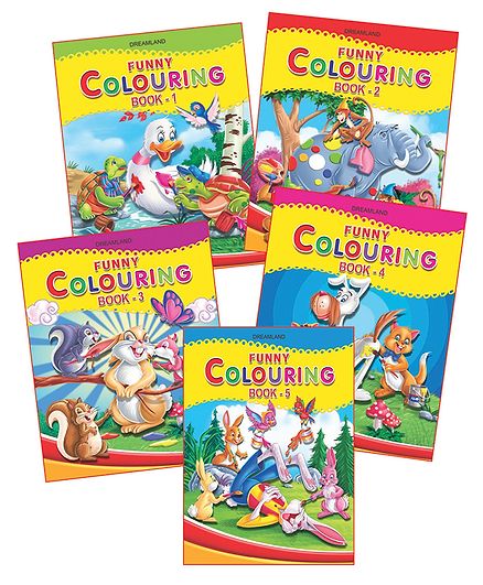 Dreamland Publications Funny Colouring 5 Books- English