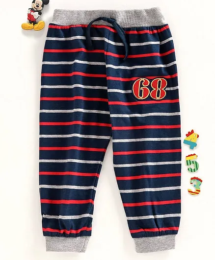 Teddy Full Length Striped Lounge Pant - Navy